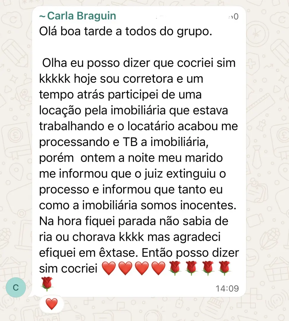 Depoimento de quem aplicou o protocolo 2